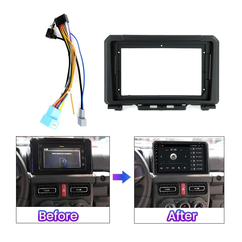 9" Car Radio Frame Panel Trim for Suzuki Jimny JB74W JB64W JB74 JB64 2018 2019 2020 2021 2022 2023