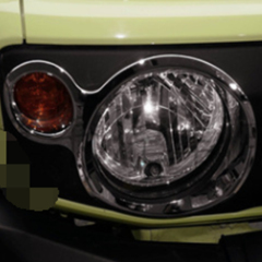 2Pcs Car Headlight Front Lights Cover Lamp Hoods Protection Trim For Suzuki Jimny JB64 JB74 2018-2020 Headlight Decro Cover Ring