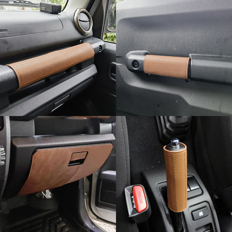 Jimny 5 Door Leather Car Top Handle Cover Retro Style Covers For Car Inside Co Pilot Armrest