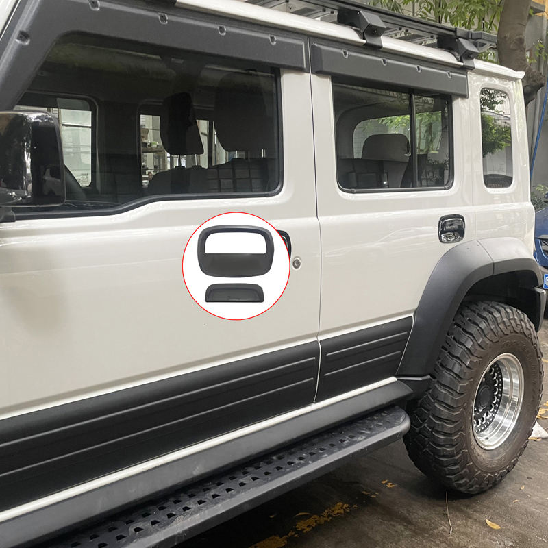 Outer Door Matt Black Car Door Protection Handle Covers With Jimny Logo For Suzuki Jimny 5Doors Jc74
