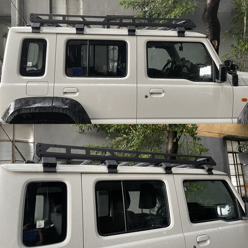 Wholesale Matte Black Aluminum Roof Rack Platform Without Light Car Roof Luggage Rack For Suzuki 5Doors Jimny Roof Rack JC74