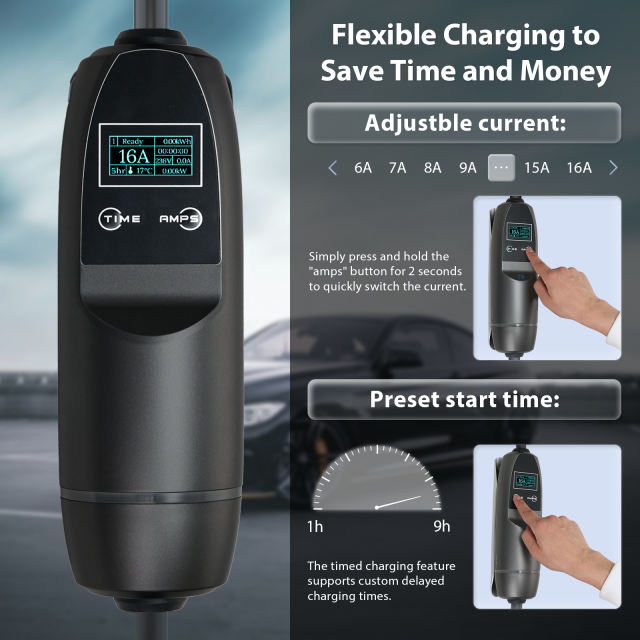 Level 2 Type2 Portable EV Charger For All Type2 EVs With Schuko Plug