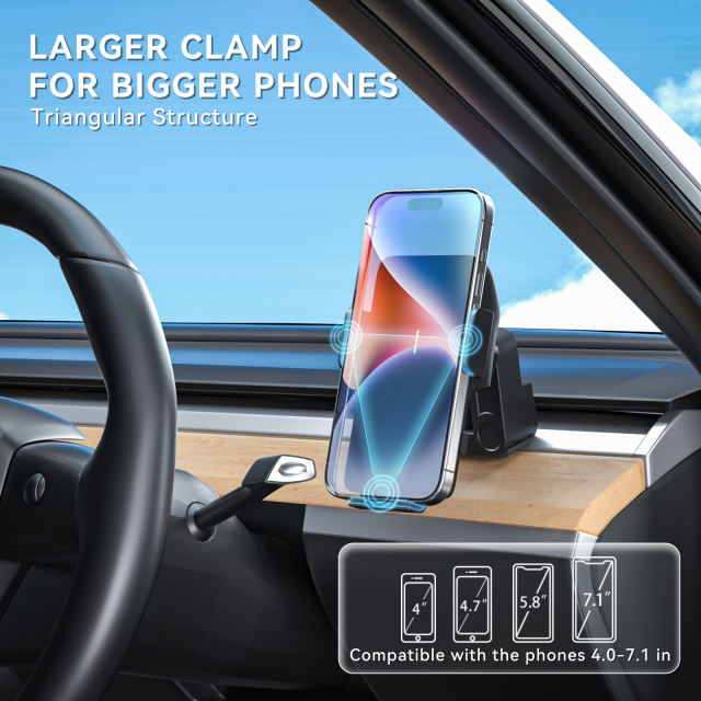 Tesla Phone Mount Holder for Air Vent, Solar Energy Model 3/Y Cellphone Holder Cradle, Auto Lock Hands Free Car Mobile Stand 360 Degree Adjustable Compatible with iPhone/Samsung/Huawei