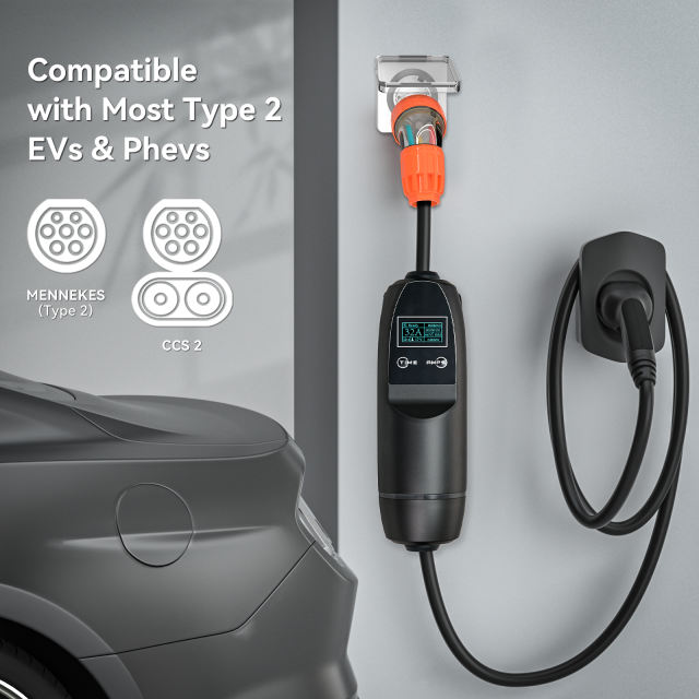 Type 2 Portable EV Charger 32A 7KW | AS/NZS 3100:2022 3 Pin Plug | Single Phase | 6A-32A Adjustable Current | Level 2 EV Charger for IEC 62196-2 EVs Model 3/Y BYD Atto3 MG, IP67 5M Cable