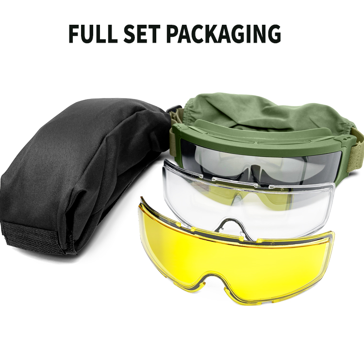 Wholesalers Tactical Airsoft Goggles with 3 Interchangeable Lenses ...