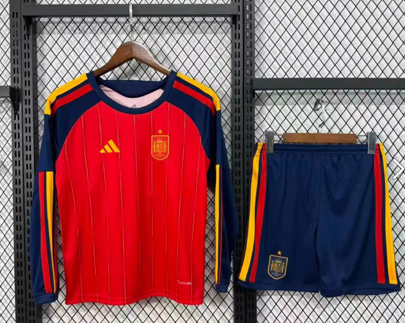 2026-27 Spain Long sleeves Home  Football Kit