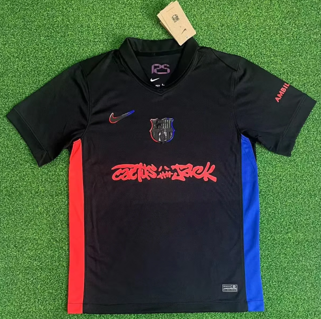2024-25 Barcelona Away Red advertising collaboration edition football jersey