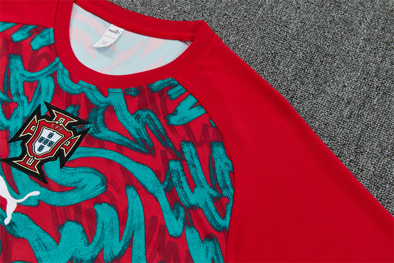 2026/27  Portugal Red and green Short Sleeve Tracksuits