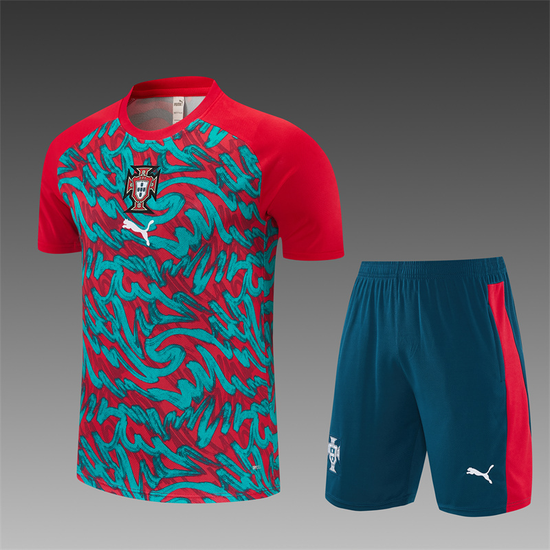 2026/27  Portugal Red and green Short Sleeve Tracksuits