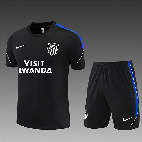2026/27  Atletico Madrid Black Short Sleeve Tracksuits