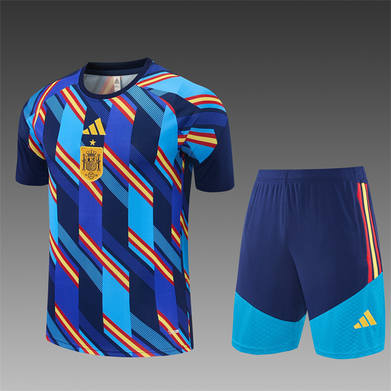 2026/27  Spain Camouflage royal blue Short Sleeve Tracksuits