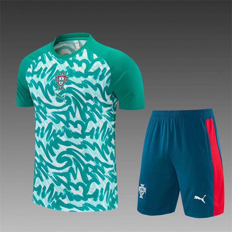 2026/27  Portugal Green and white Short Sleeve Tracksuits