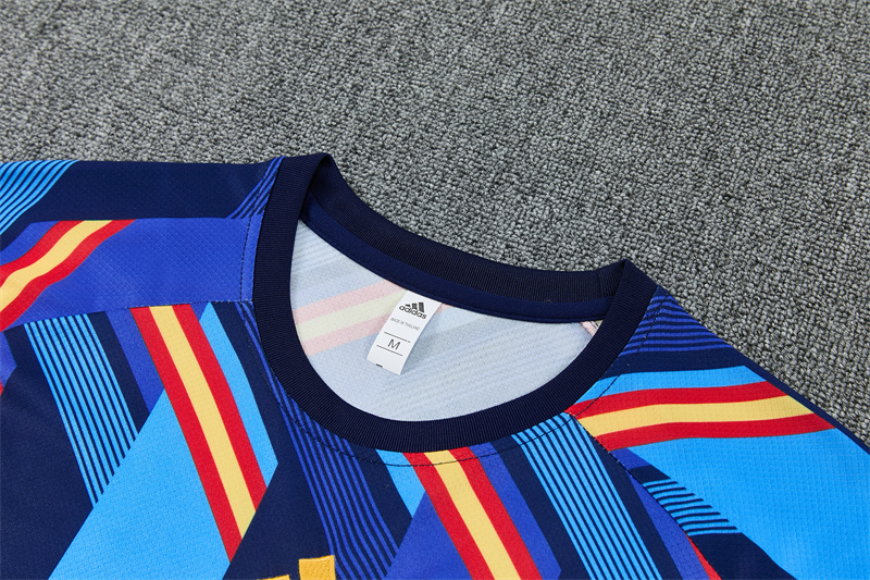 2026/27  Spain Camouflage royal blue Short Sleeve Tracksuits