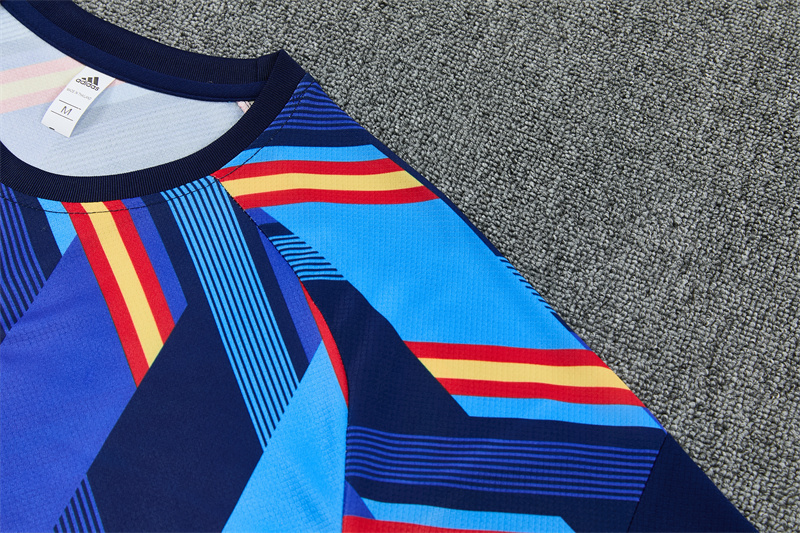 2026/27  Spain Camouflage royal blue Short Sleeve Tracksuits