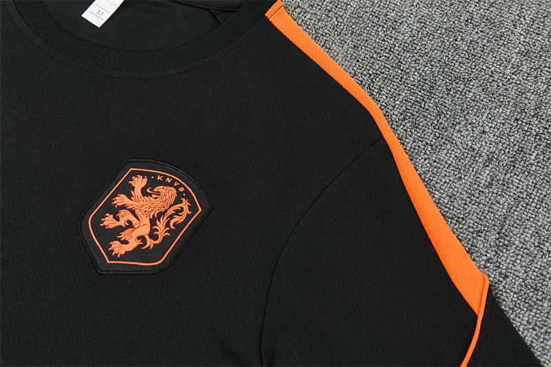 2026/27 Netherlands Black Short Sleeve Tracksuits
