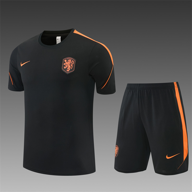 2026/27 Netherlands Black Short Sleeve Tracksuits