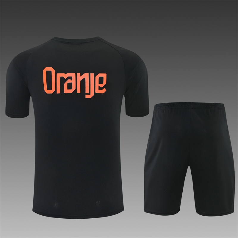 2026/27 Netherlands Black Short Sleeve Tracksuits
