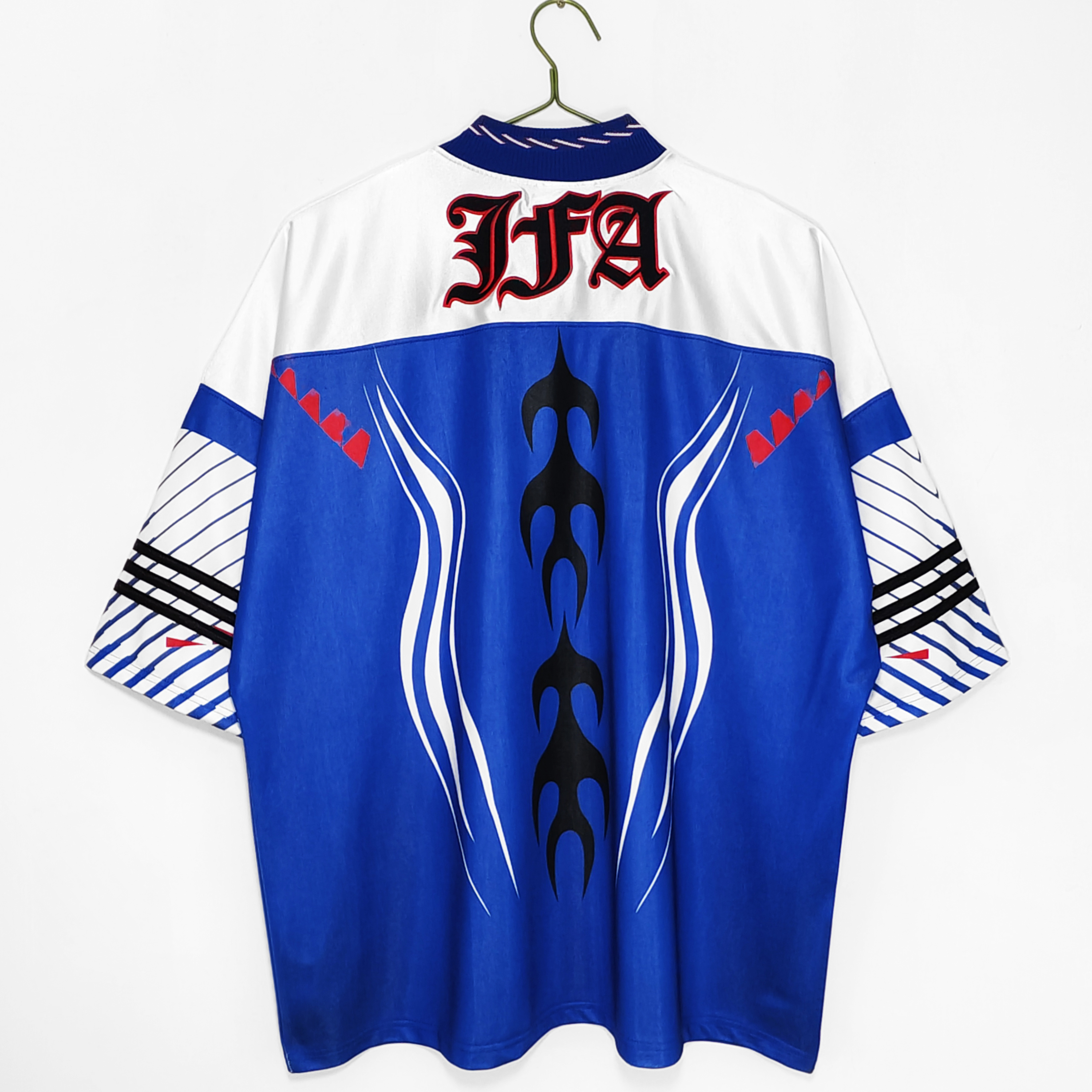 Japan Casual culture knitted short-sleeved V-neck jersey shirt Retro jersey