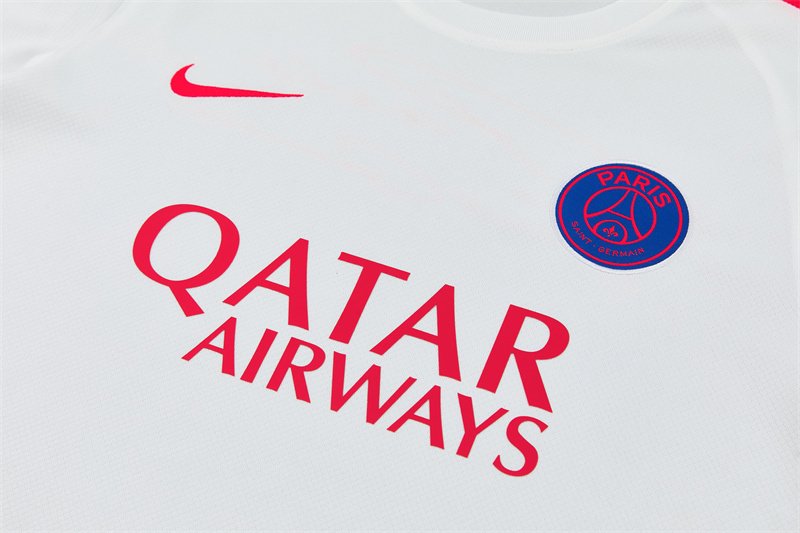 26/27 PSG White Short Sleeve Tracksuits PSG