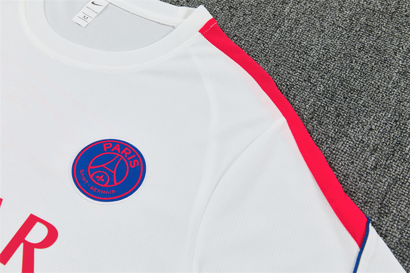 26/27 PSG White Short Sleeve Tracksuits PSG