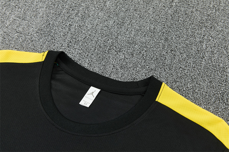 26/27 Jordan Brazil Black and Yellow Short Sleeve Tracksuits