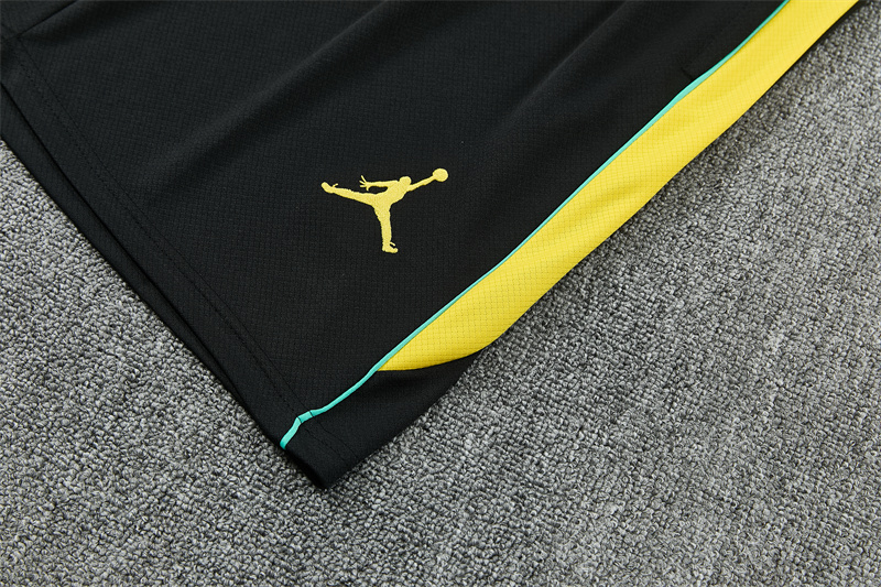 26/27 Jordan Brazil Black and Yellow Short Sleeve Tracksuits
