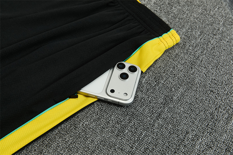 26/27 Jordan Brazil Black and Yellow Short Sleeve Tracksuits