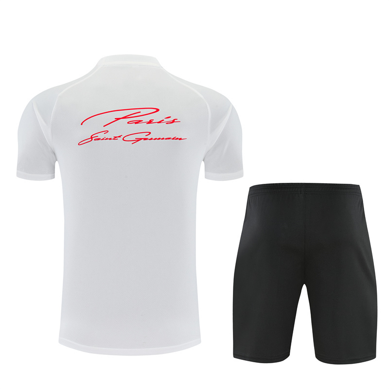 26/27 PSG White Short Sleeve Tracksuits PSG