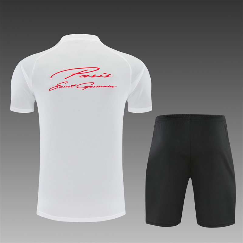 26/27 PSG White Short Sleeve Tracksuits PSG