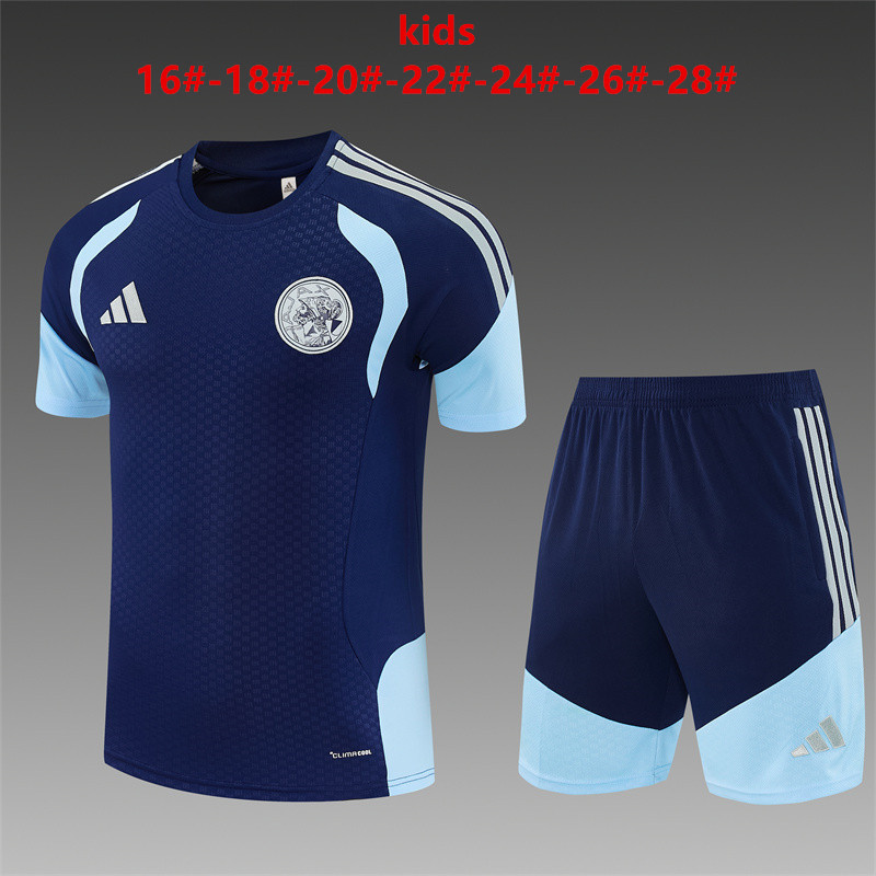 26/27 Ajax Royal Blue Short Sleeve Tracksuits