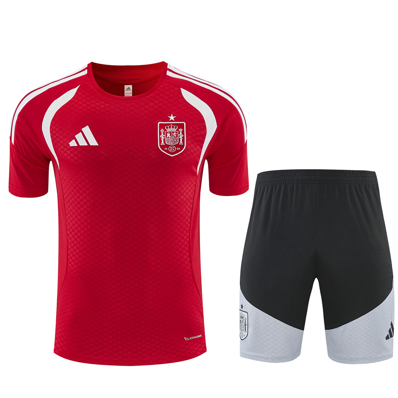 26/27 Spain Red and White Short Sleeve Tracksuits