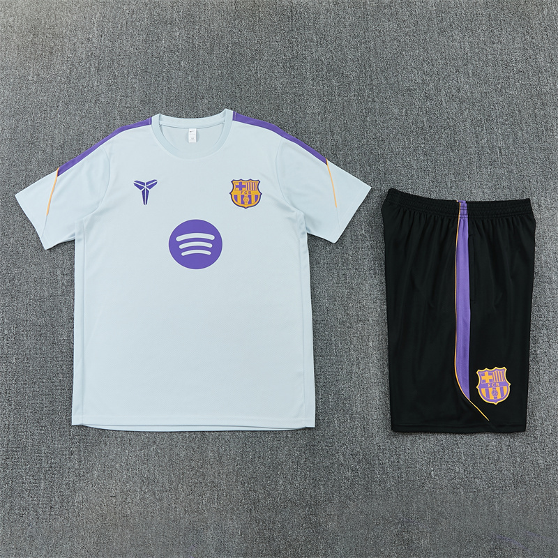 26/27 Barcelona Light Grey Short Sleeve Tracksuits