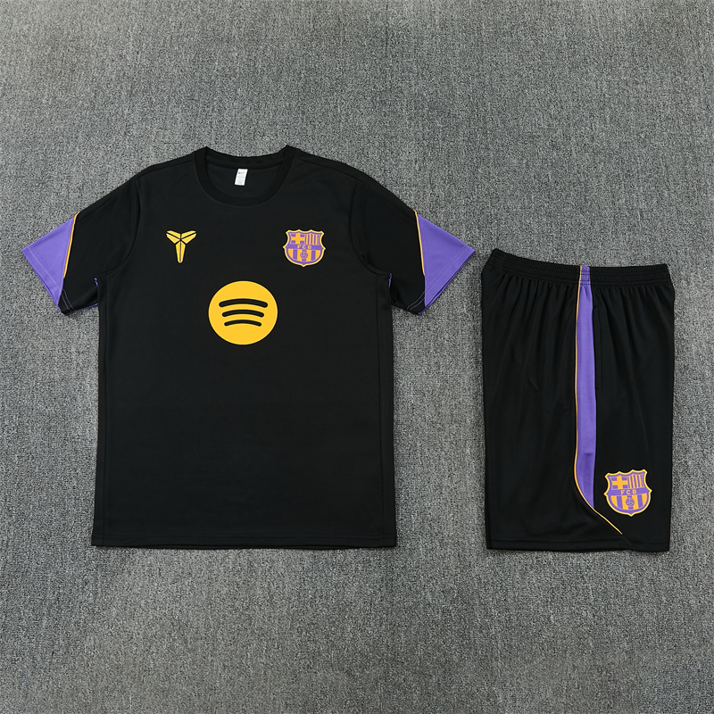 26/27 Barcelona Black Short Sleeve Tracksuits