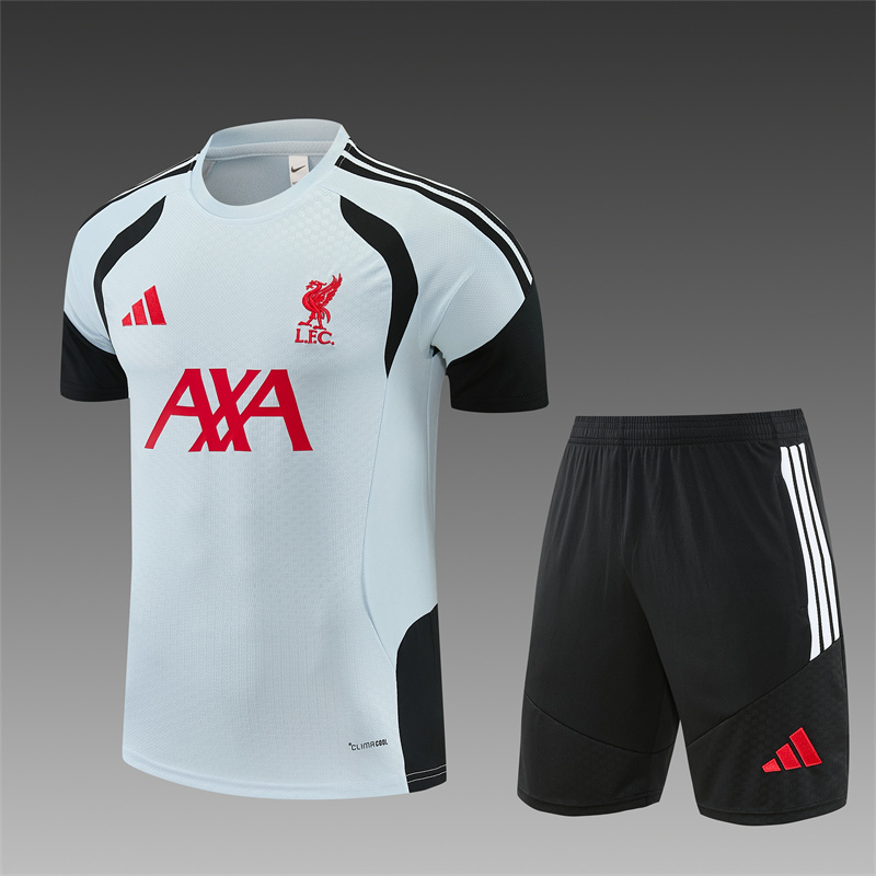 26/27 Liverpool Light Grey Short Sleeve Tracksuits