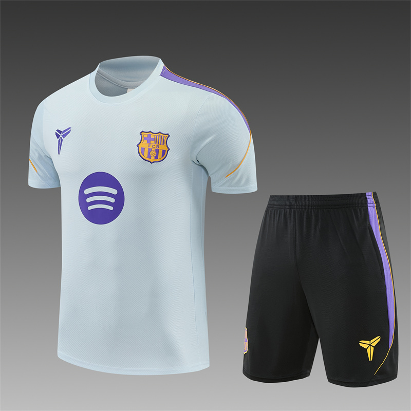 26/27 Barcelona Light Grey Short Sleeve Tracksuits