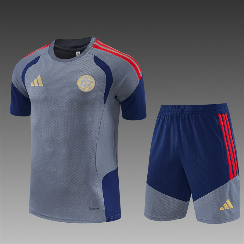 26/27 Bayern Munich Dark Grey Short Sleeve Tracksuits