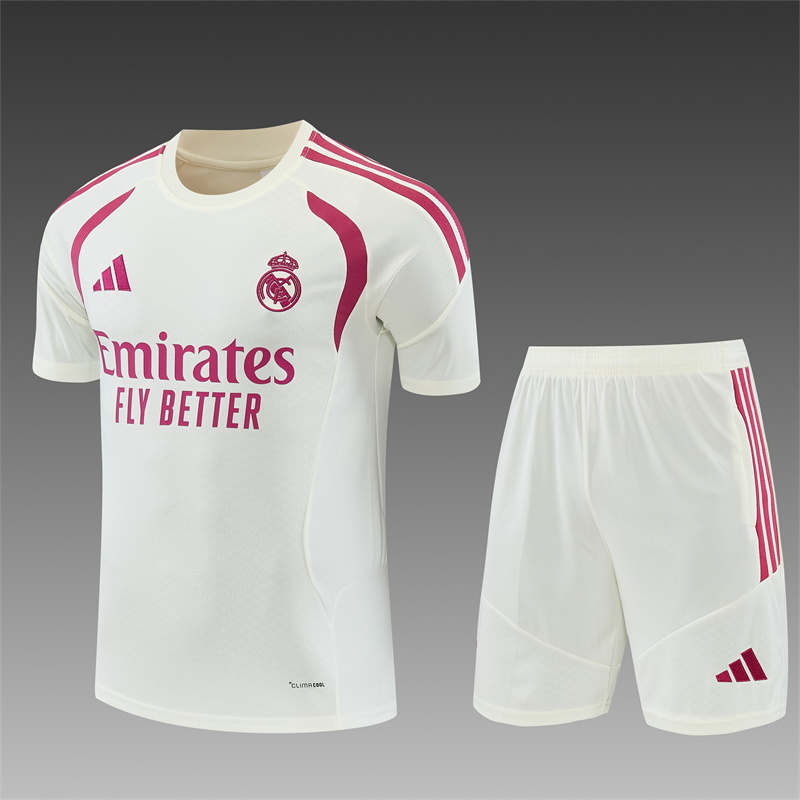26/27 Real Madrid Beige Short Sleeve Tracksuits