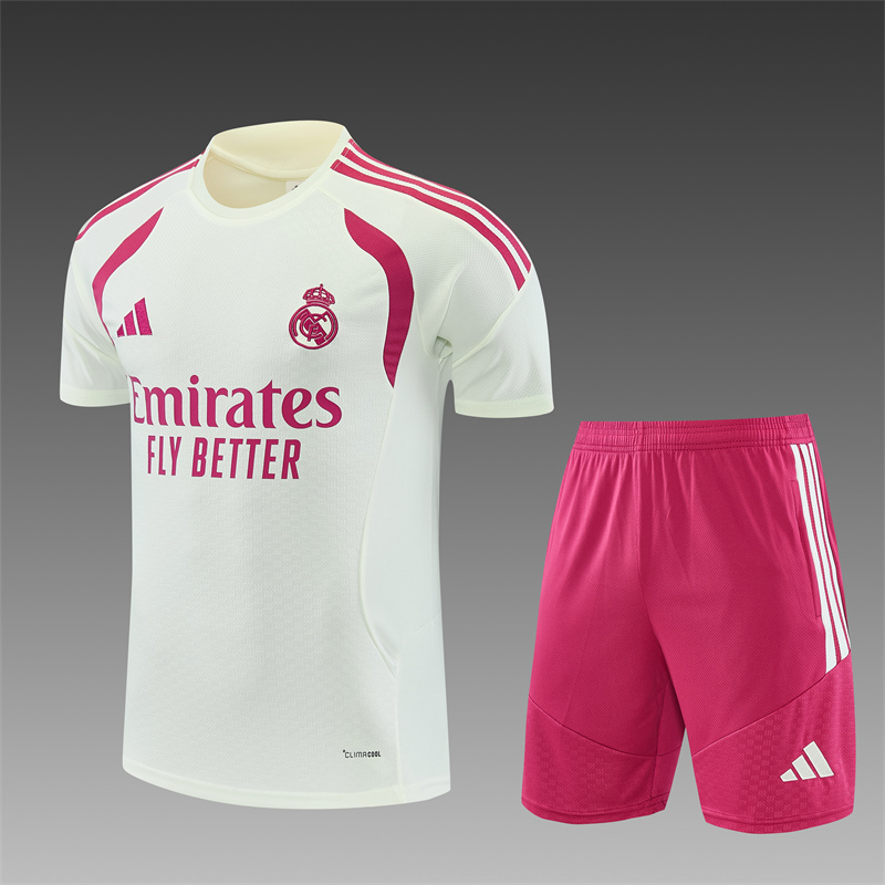 26/27 Real Madrid Beige Short Sleeve Tracksuits