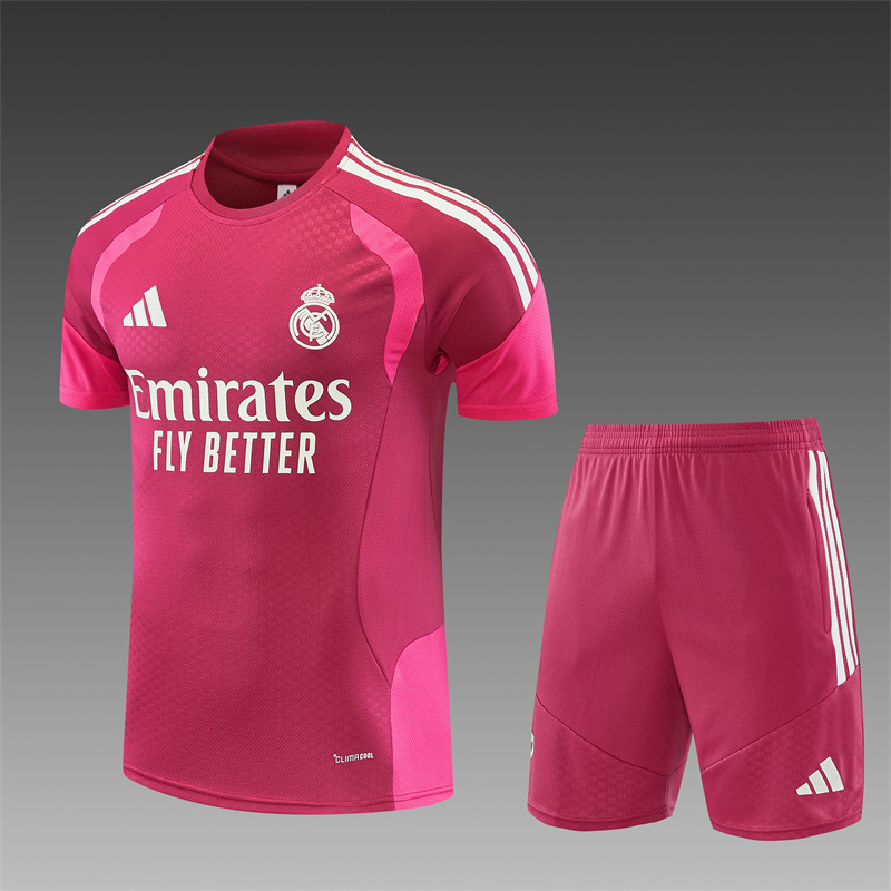 26/27 Real Madrid Rose Pink Short Sleeve Tracksuits