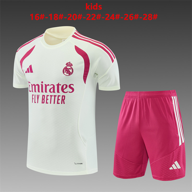 26/27 Real Madrid Beige Short Sleeve Tracksuits