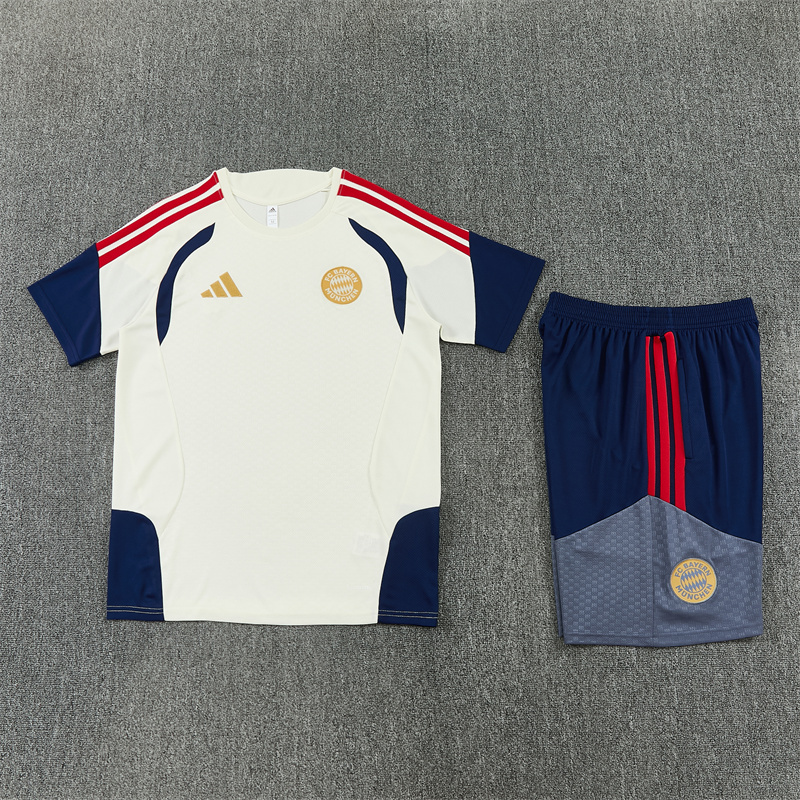 26/27 Bayern Munich beige short-sleeve tracksuits