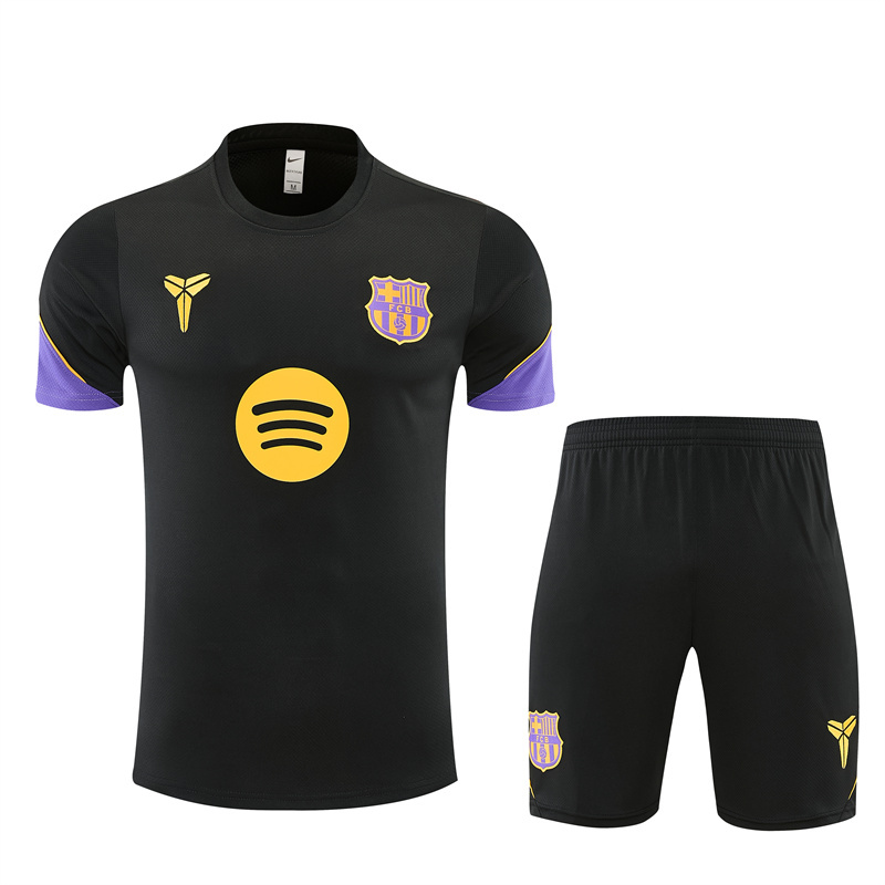 26/27 Barcelona Black Short Sleeve Tracksuits
