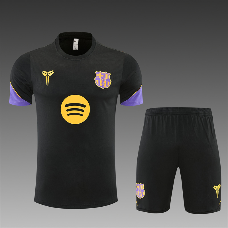 26/27 Barcelona Black Short Sleeve Tracksuits