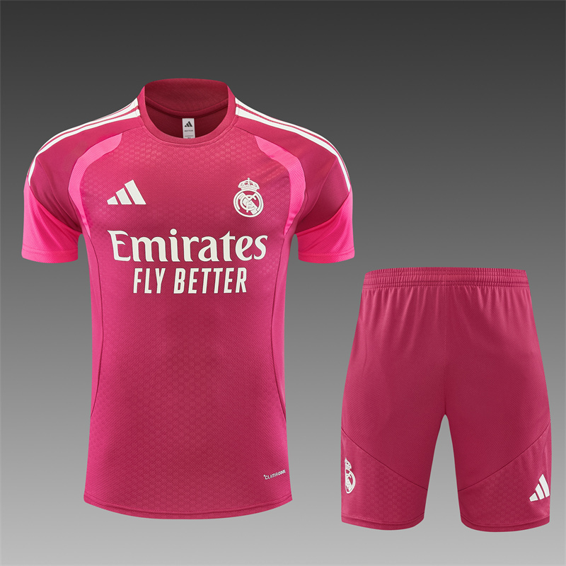 26/27 Real Madrid Rose Pink Short Sleeve Tracksuits
