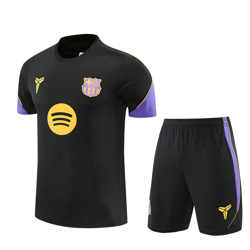 26/27 Barcelona Black Short Sleeve Tracksuits
