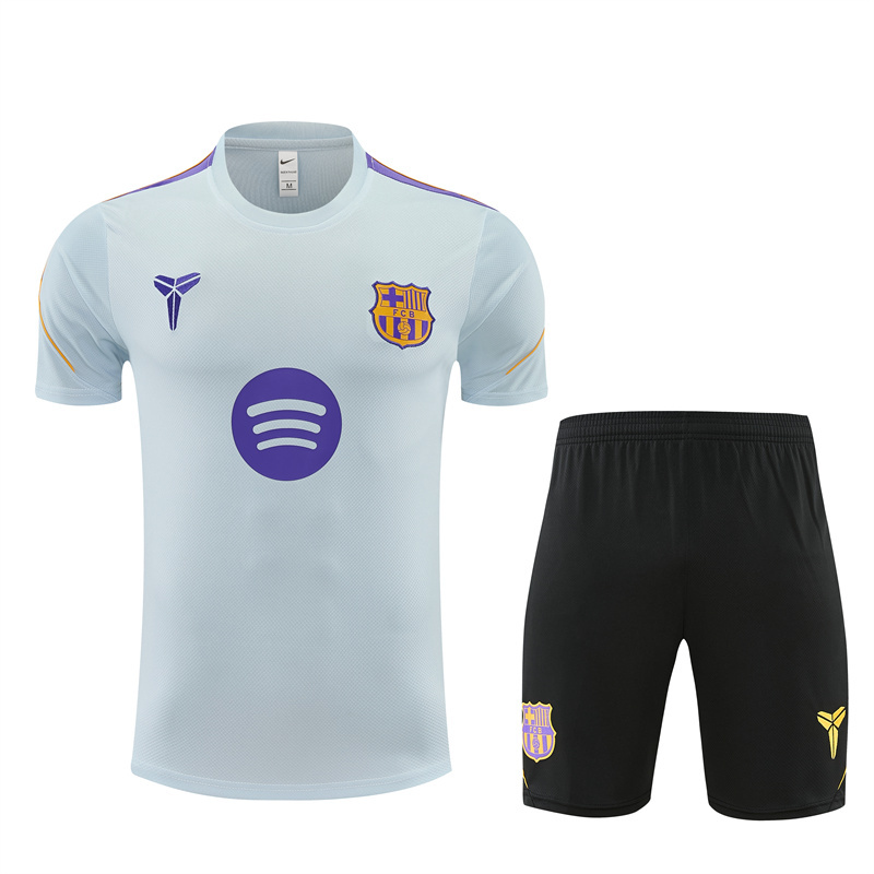 26/27 Barcelona Light Grey Short Sleeve Tracksuits