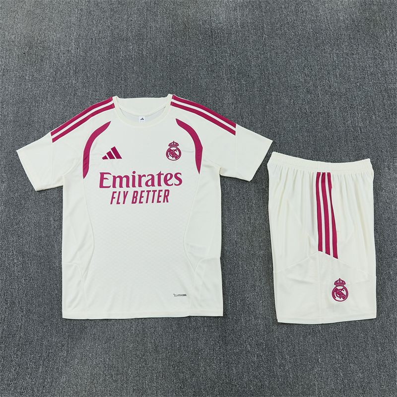 26/27 Real Madrid Beige Short Sleeve Tracksuits