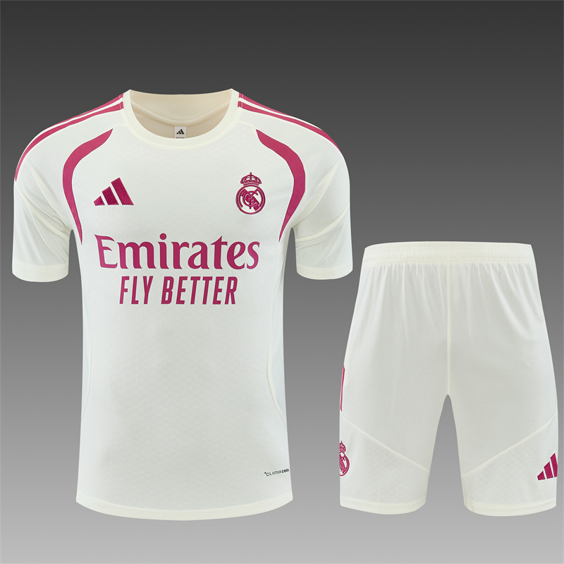 26/27 Real Madrid Beige Short Sleeve Tracksuits