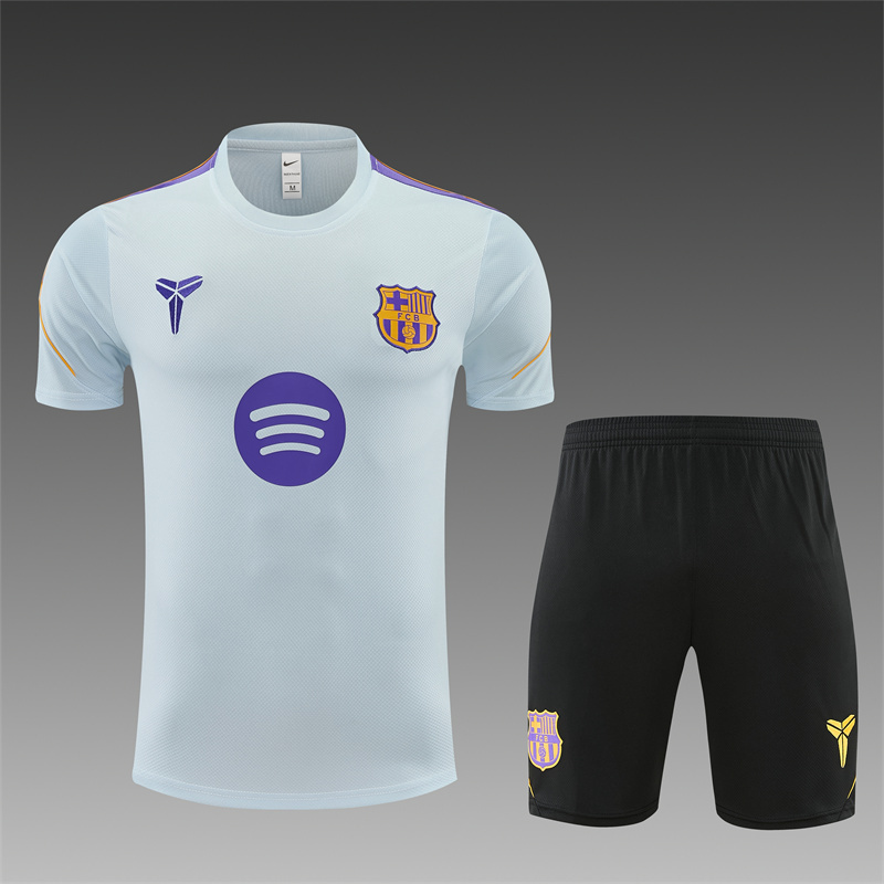 26/27 Barcelona Light Grey Short Sleeve Tracksuits