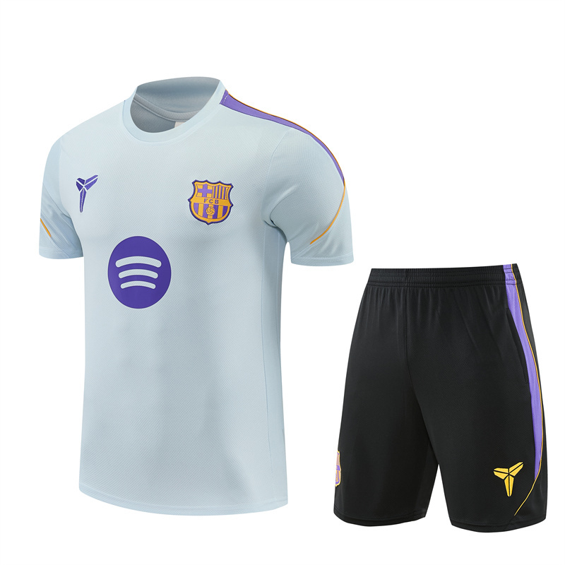 26/27 Barcelona Light Grey Short Sleeve Tracksuits